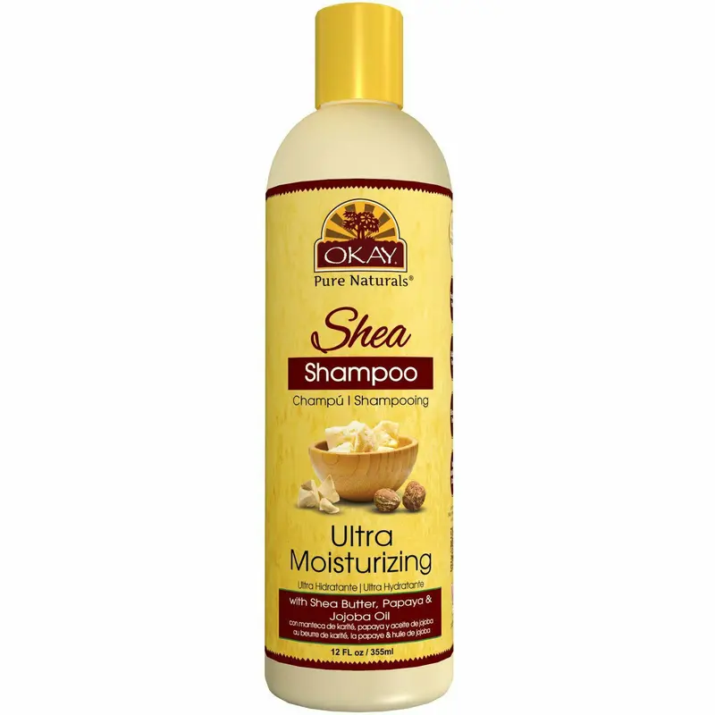OKAY Shea Ultra Moisturizing Shampoo – 12 oz Rich Cleanser for Extremely Dry Hair