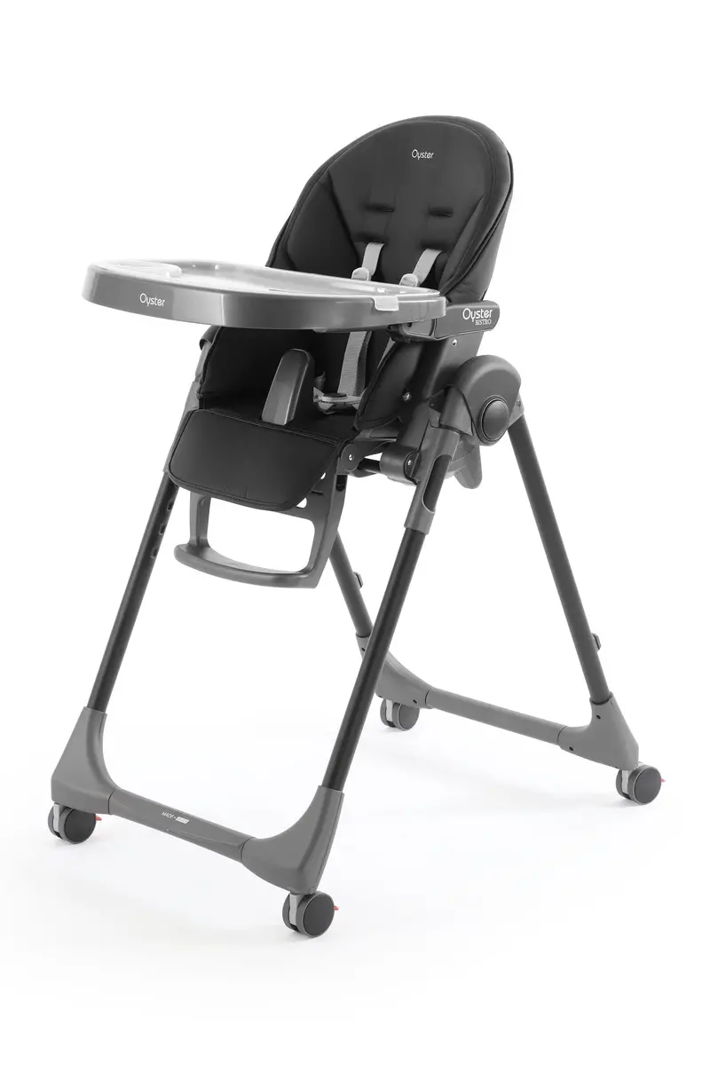Oyster Bistro High Chair – Modern Black Frame with Adjustable Features