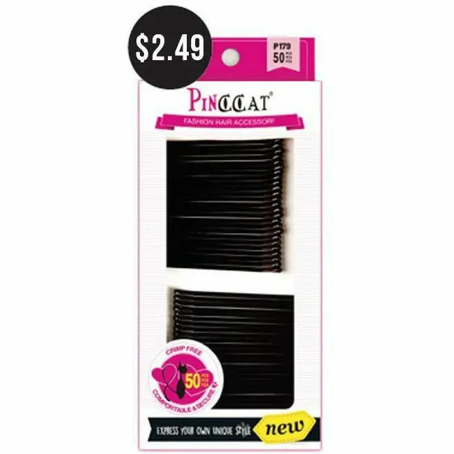 Pinccat Flat Bobby Pins – Pack of 50, 2 1/3 Inches (Style P179)