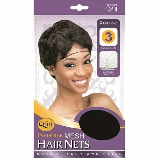 Qfitt Invisible Mesh Hair Nets – Pack of 3 Lightweight Covers
