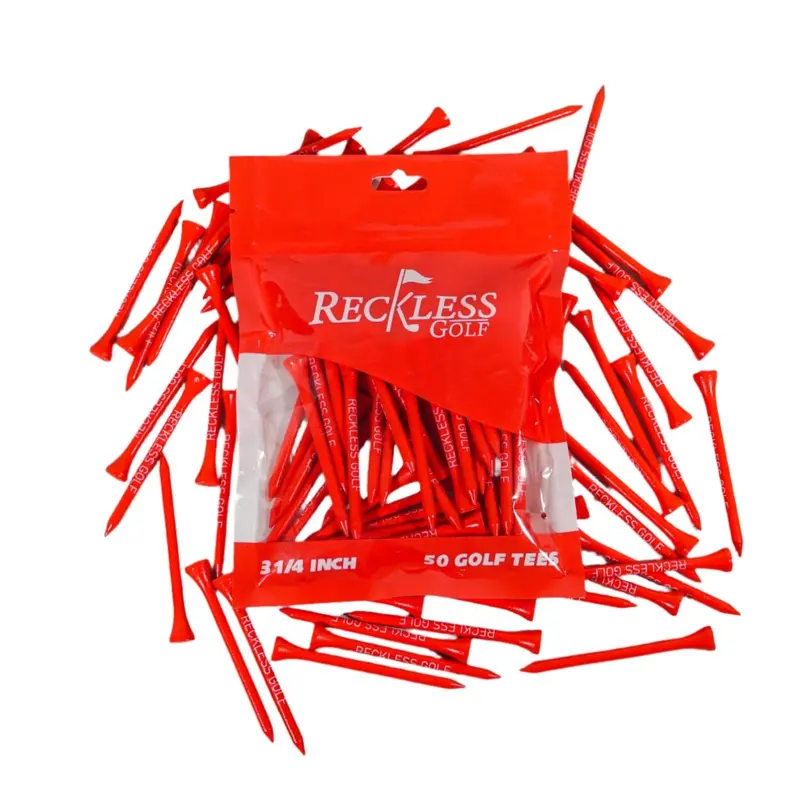 Reckless Golf Bulk Pack – 50 Premium Plastic Tees