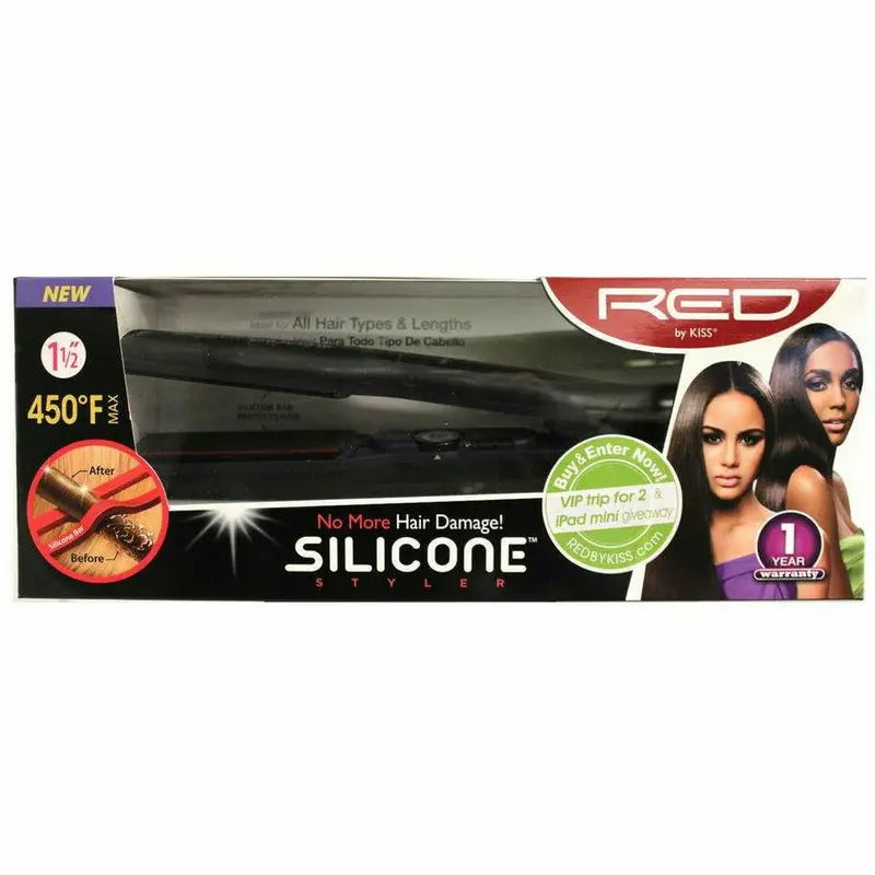 Red by Kiss ½-Inch Ceramic-Coated Flat Iron for Precision Styling