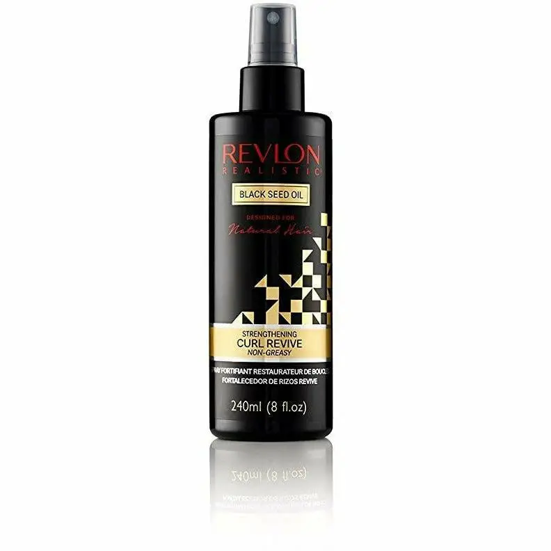 Revlon Realistic Black Seed Oil Curl Revive Shampoo – 8 oz Strengthening Cleanser for Wavy & Curly Hair