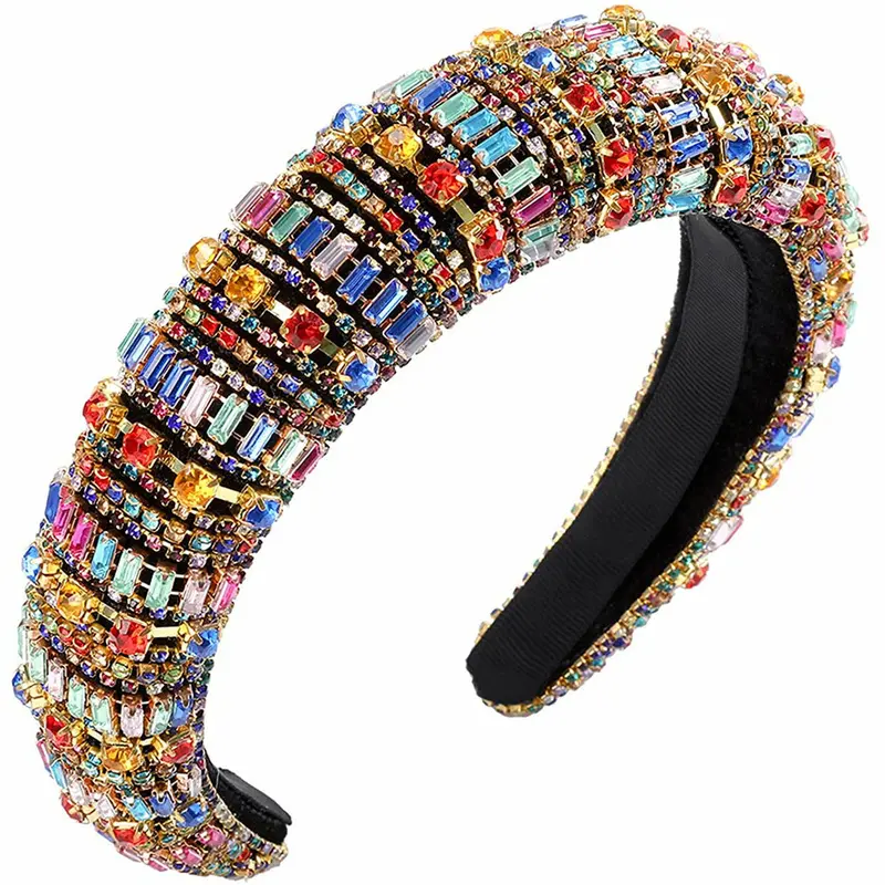 Rhinestone-Embellished Stretch Headband for Women & Girls