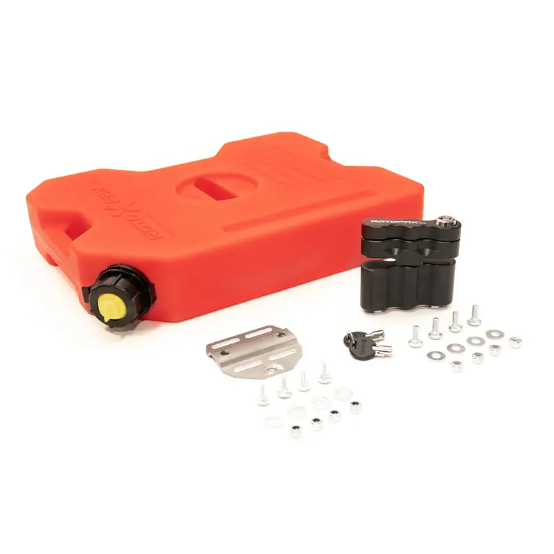 Rotopax 2-Gallon Fuel/Water Can Bundle – Includes Locking Mount & Adapter Bracket