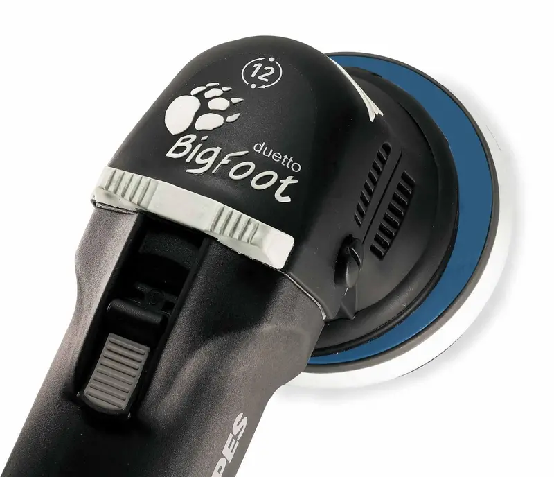 RUPES Bigfoot LHR12E Duetto Random Orbital Polisher – Dual-Voltage Cordless Option