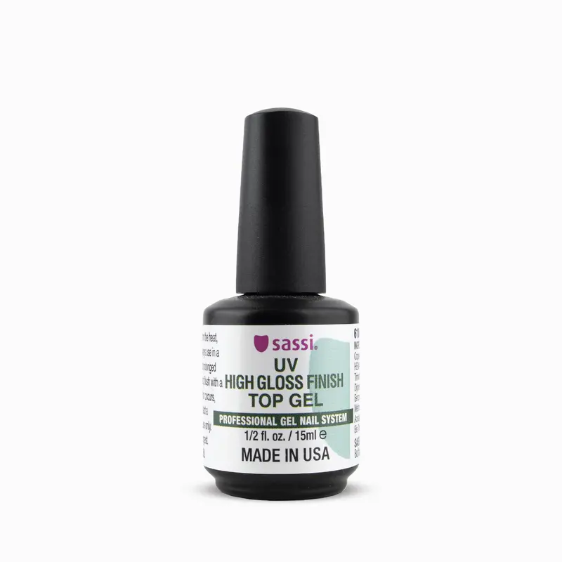 Sassi UV High-Gloss Top Coat Gel – Soak-Off, Mirror-Finish Sealer for Gel Manicures