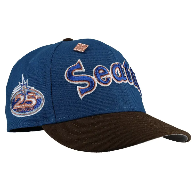 Seattle Mariners 25th Anniversary Blue & Walnut Metallic 59Fifty Fitted Hat