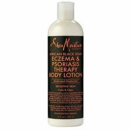 Shea Moisture African Black Soap Soothing Body Lotion – Calming, Non-Greasy Hydration (12 oz)