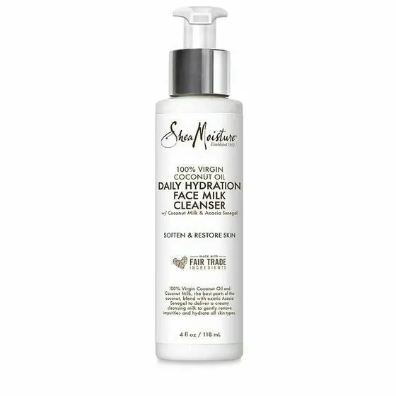 Shea Moisture Virgin Coconut Oil Face Milk Cleanser – Daily Hydrating Facial Cleanser (4 oz)