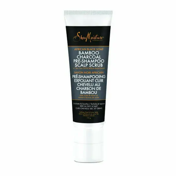 SheaMoisture African Black Soap Bamboo Charcoal Pre-Shampoo Scalp Scrub – 4 Fl Oz