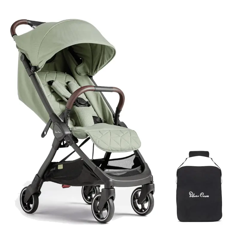 Silver Cross Clic Stroller with Travel Bag – Sage