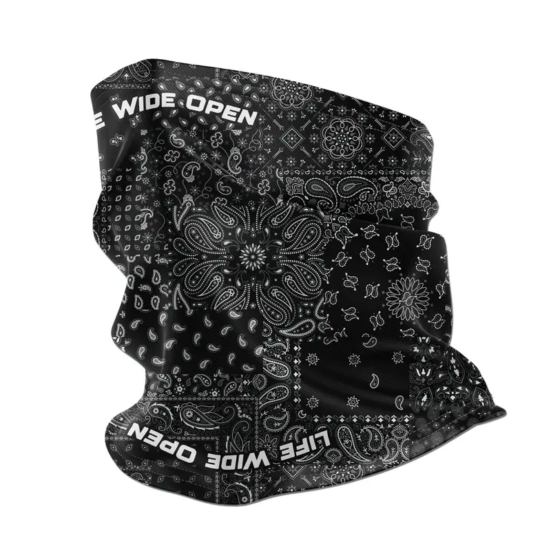 Solid Black Cotton Bandana-Style Neck Gaiter