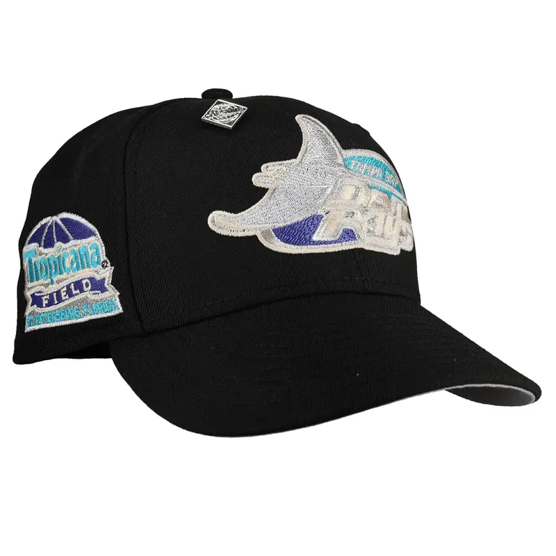 Tampa Bay Rays Tropicana Field Metallic Fitted Hat – Black & Silver 59Fifty
