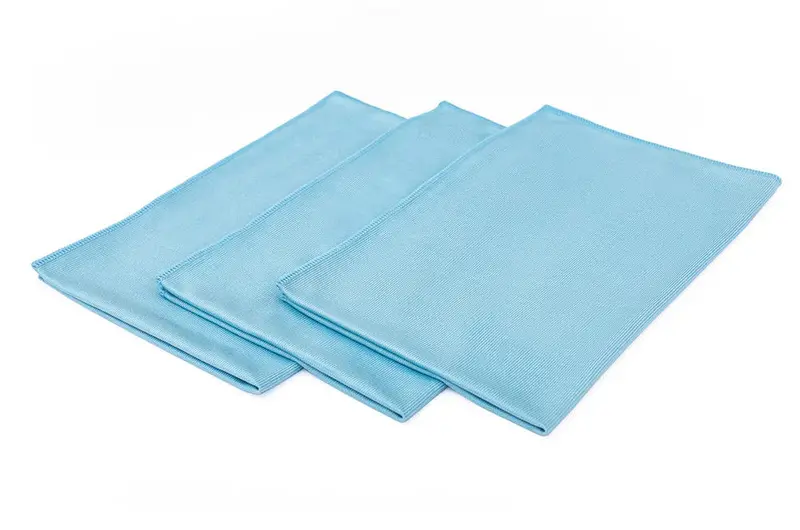 THE RAG COMPANY Premium Glass & Window Towels (3-Pack, Blue, 16″x24″) – Ultra-Soft Streak-Free Clean