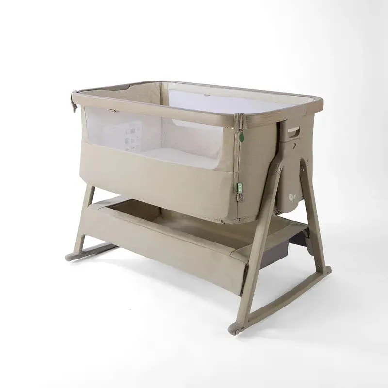 Tutti Bambini CoZee Air 2 Bedside Crib – Soft Walnut & Cocoa Finish