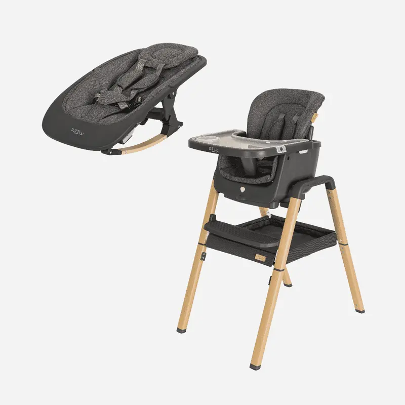 Tutti Bambini Nova Highchair – Birth-to-12-Years Convertible Model in Grey/Oak