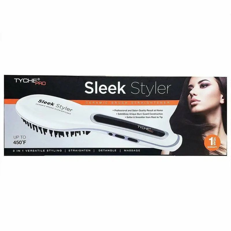 Tyche Pro Ceramic Brush Straightener for Salon-Quality Blowouts