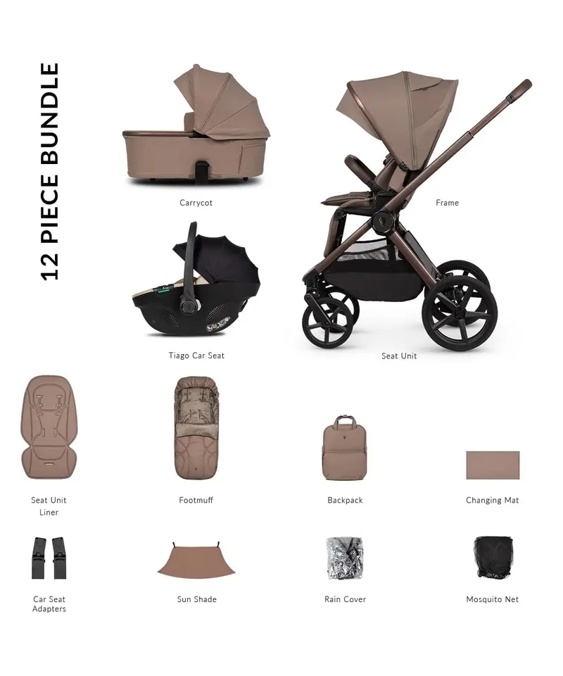 Venicci Upline 3 All-in-One Travel System – Sand/Beige
