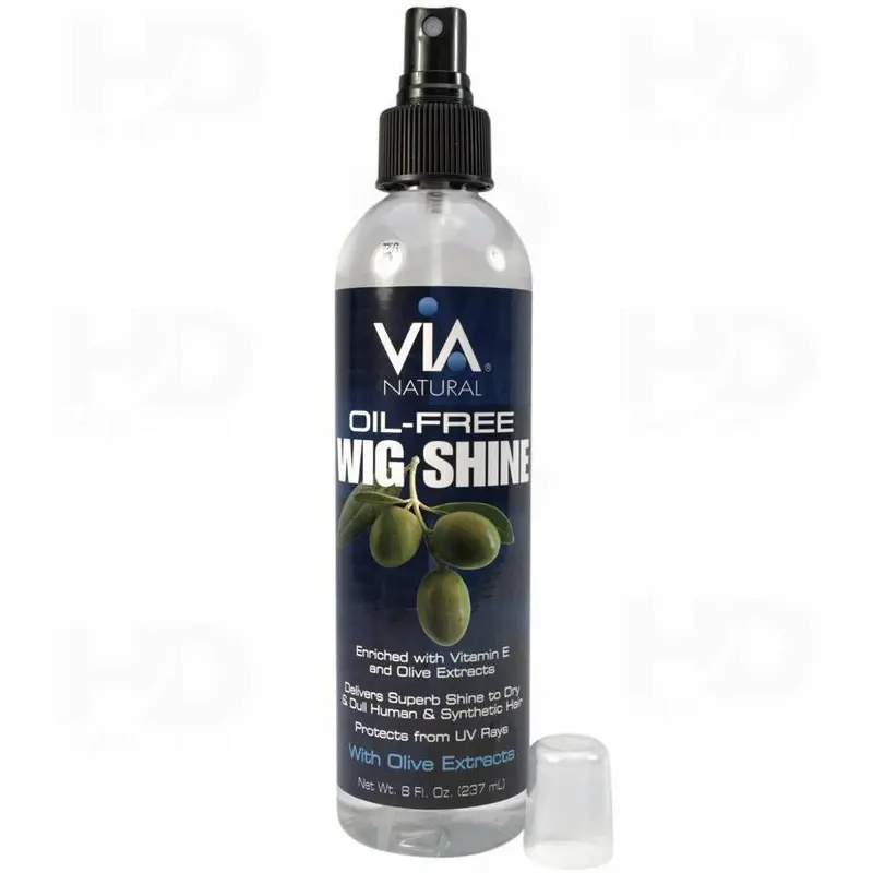Via Natural Oil-Free Wig Shine Spray – Non-Greasy Luster Enhancer